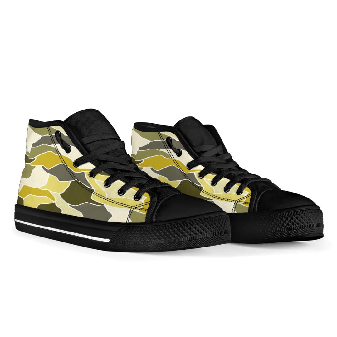 Yellow Mosaic High-Top Sneakers | The Urban Clothing Shop™