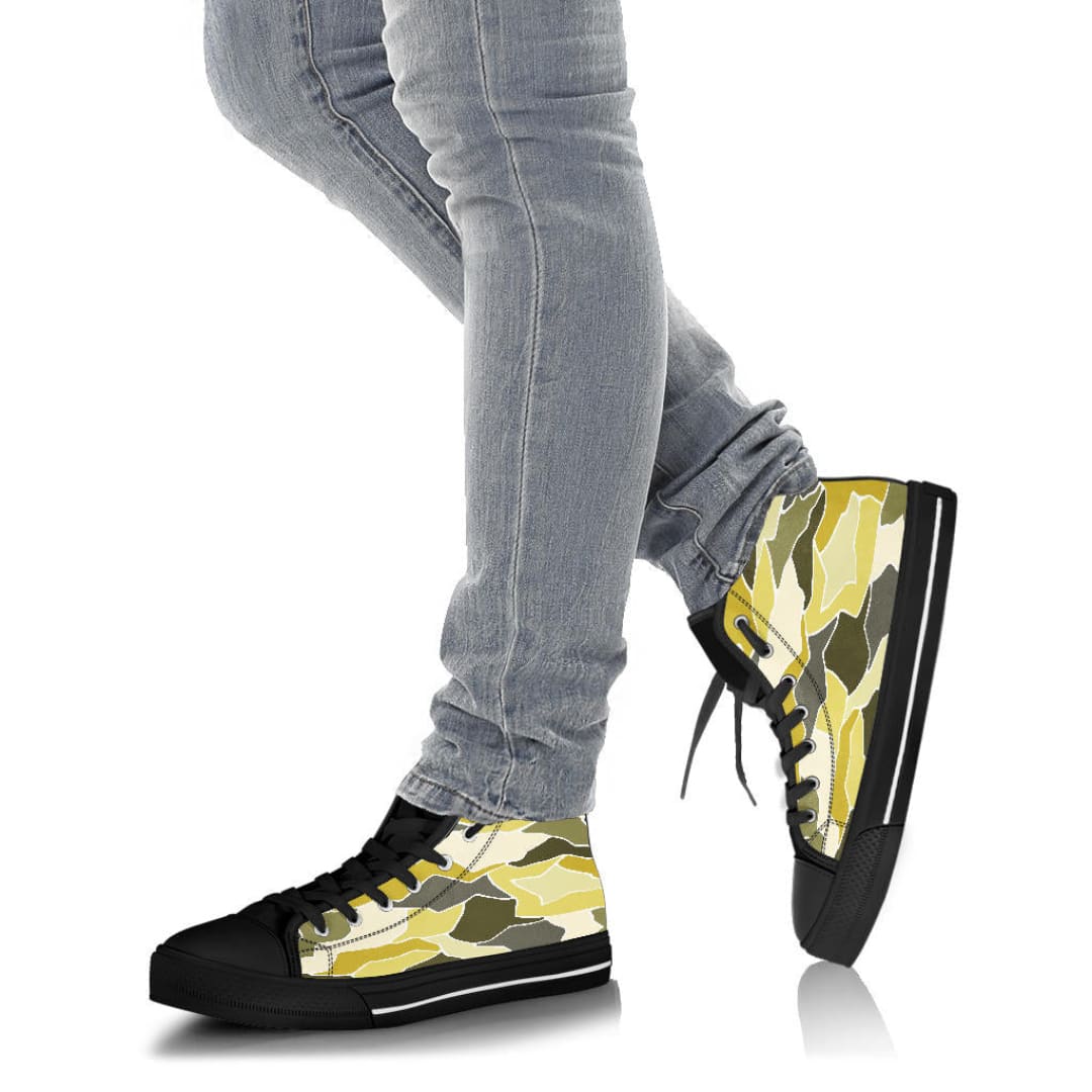 Yellow Mosaic High-Top Sneakers | The Urban Clothing Shop™