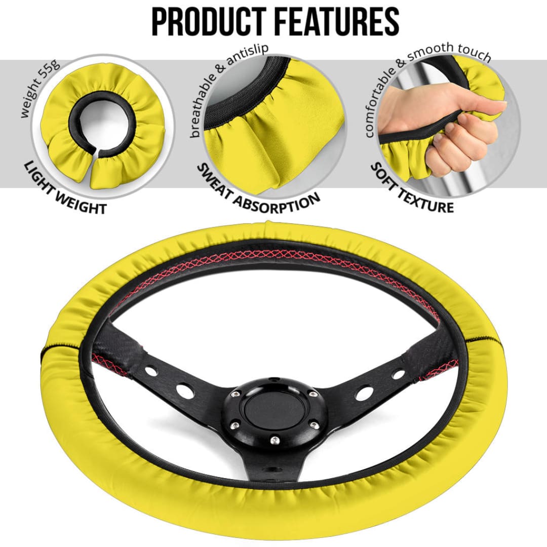 Yellow Steering Wheel Cover | The Urban Clothing Shop™