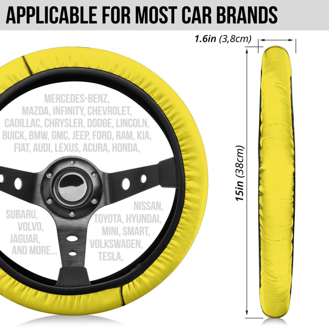 Yellow Steering Wheel Cover | The Urban Clothing Shop™