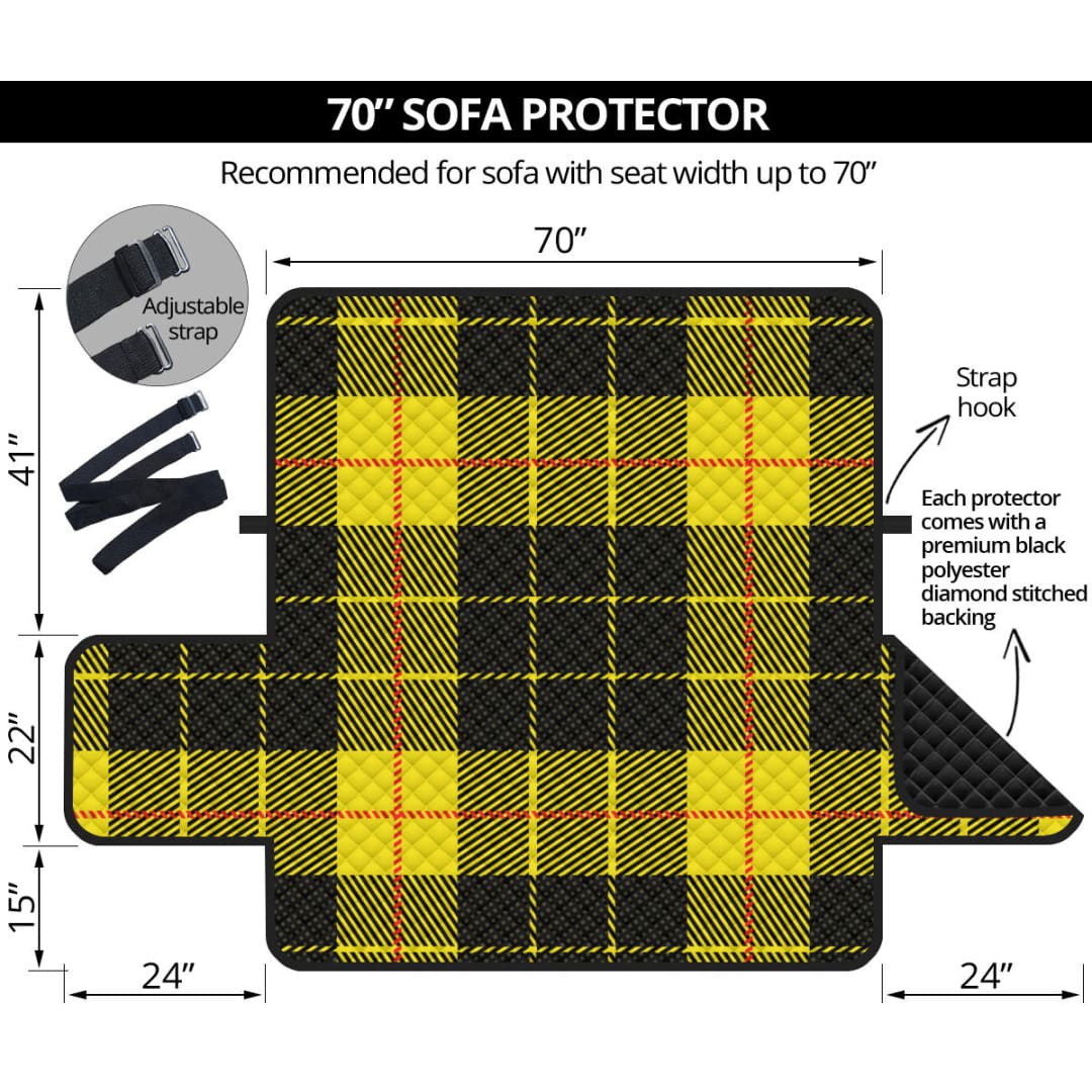 Yellow Tartan Passion 70’’ Sofa Protector | The Urban Clothing Shop™