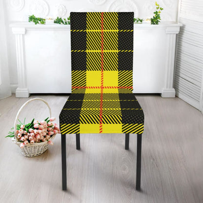 Yellow Tartan Passion Dining Chair Slip Cover | The Urban Clothing Shop™