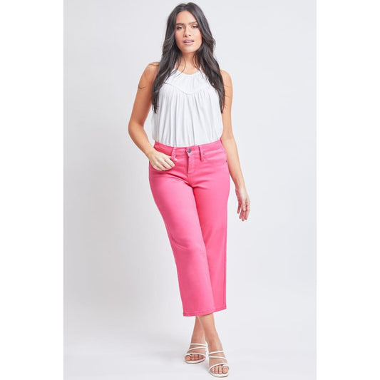 YMI Jeanswear Full Size Mid-Rise Hyperstretch Cropped Straight Pants | The Urban Clothing