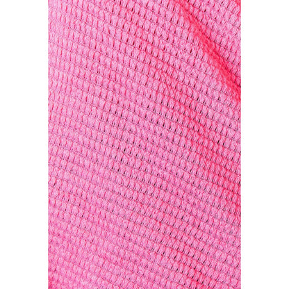 Full Size Round Neck High-Low Slit Knit Top - Fuchsia | The Urban Clothing Shop™