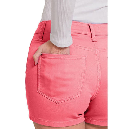 High Waist Denim Shorts - Fuchsia | The Urban Clothing Shop™