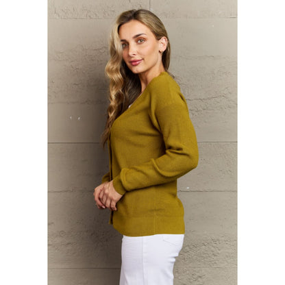 Kiss Me Tonight Full Size Button Down Cardigan in Chartreuse | The Urban Clothing Shop™