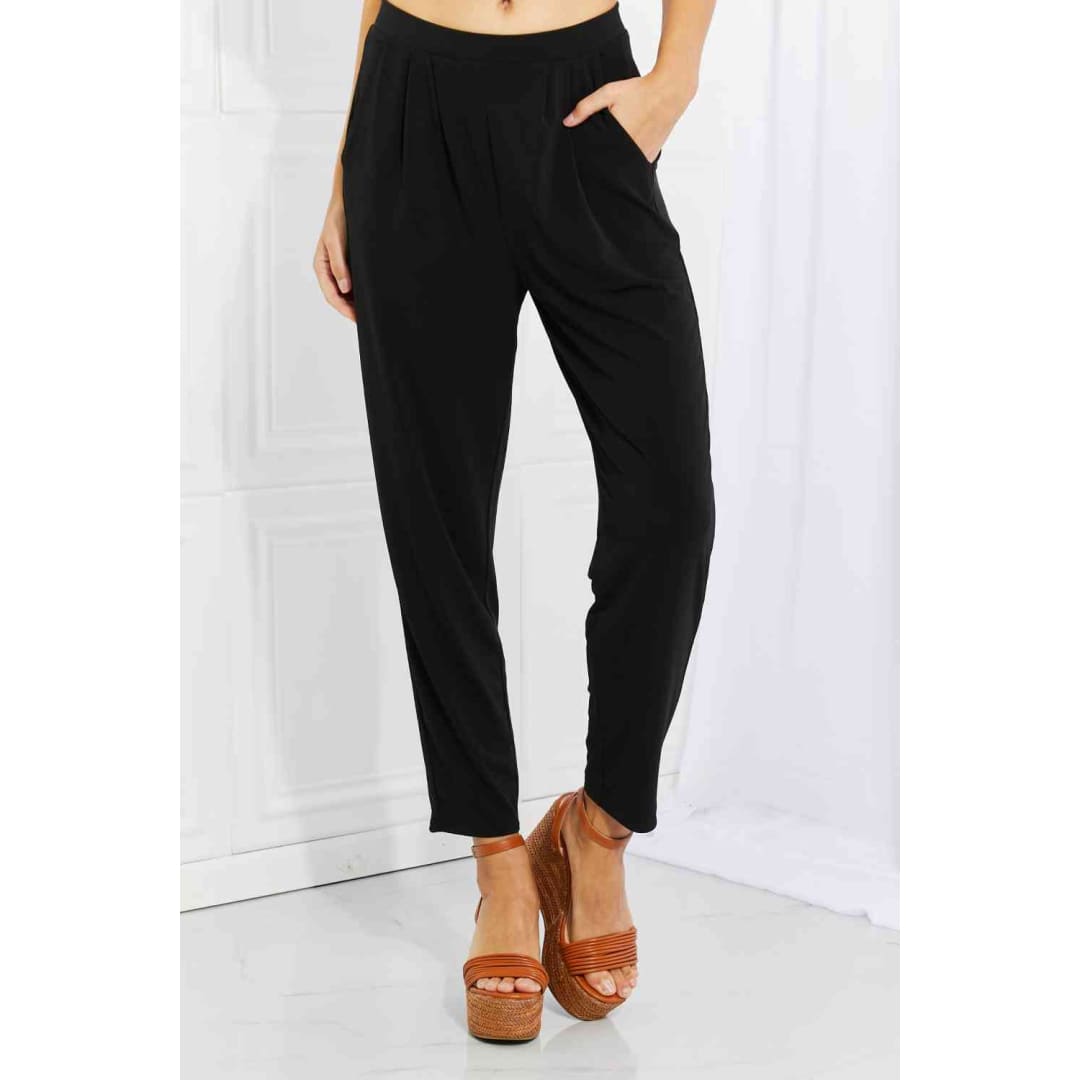 Pleated High Waist Pants with Side Pockets | The Urban Clothing Shop™