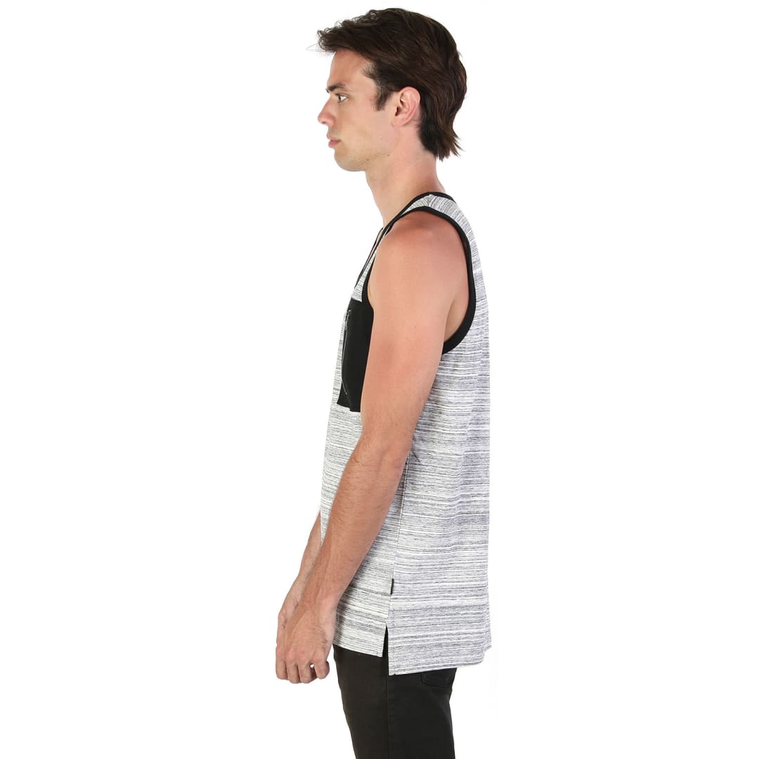 ZIMEGO Hiphop Zipper Pocket Side Slit Longline Tall Tank Top | ZIMEGO MEN