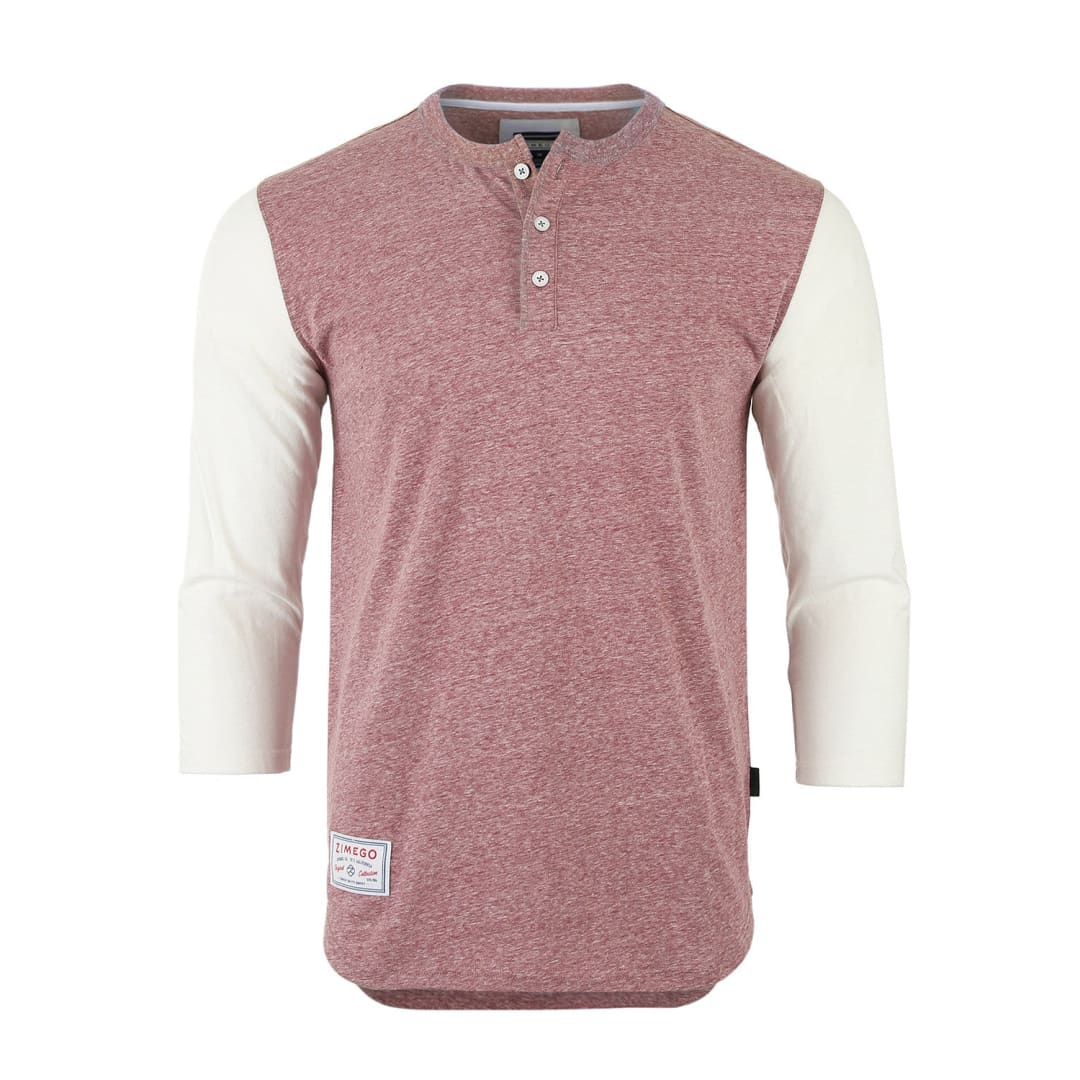 ZIMEGO Men’s 3/4 Sleeve Baseball Retro Henley | ZIMEGO MEN