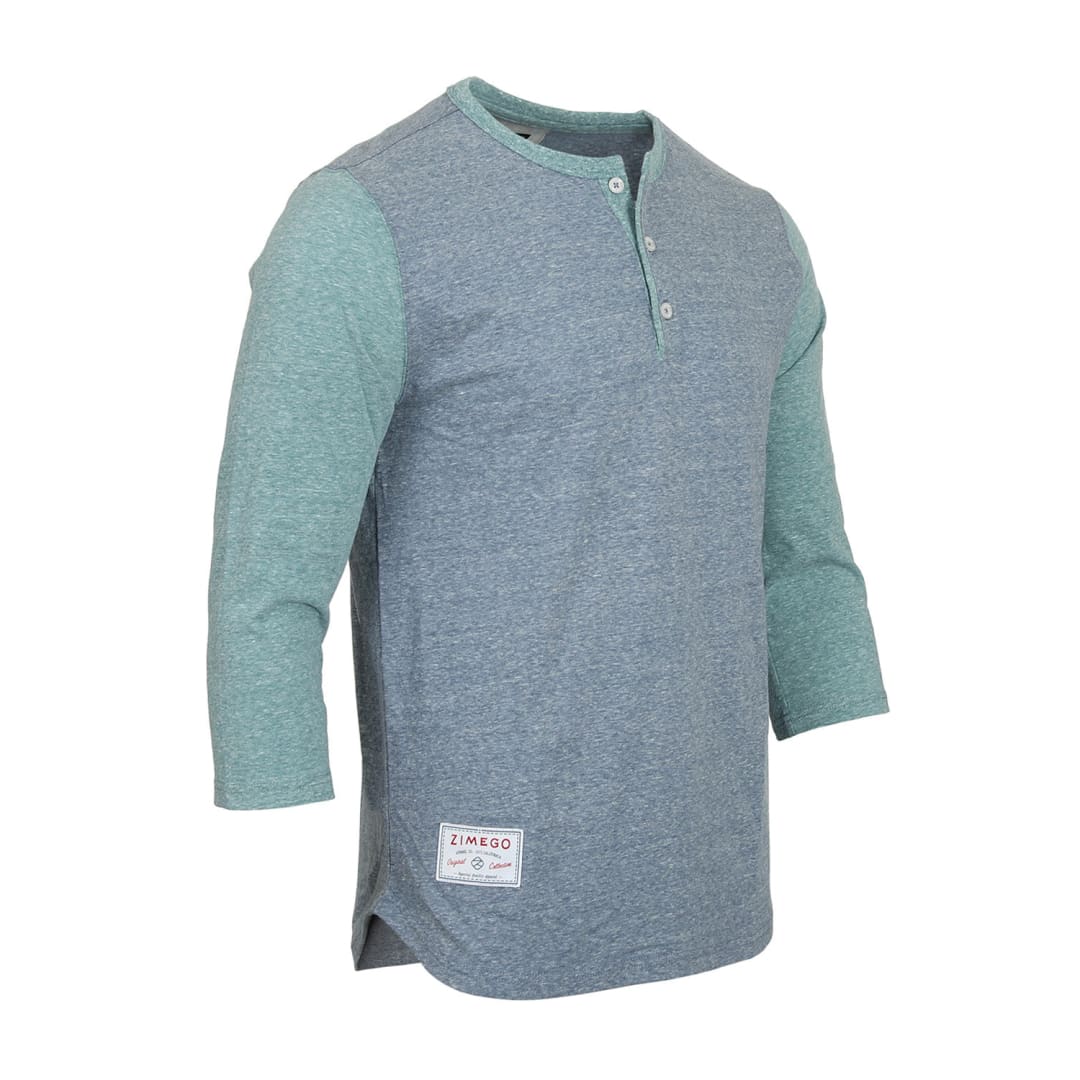 ZIMEGO Men’s 3/4 Sleeve Baseball Retro Henley | ZIMEGO MEN