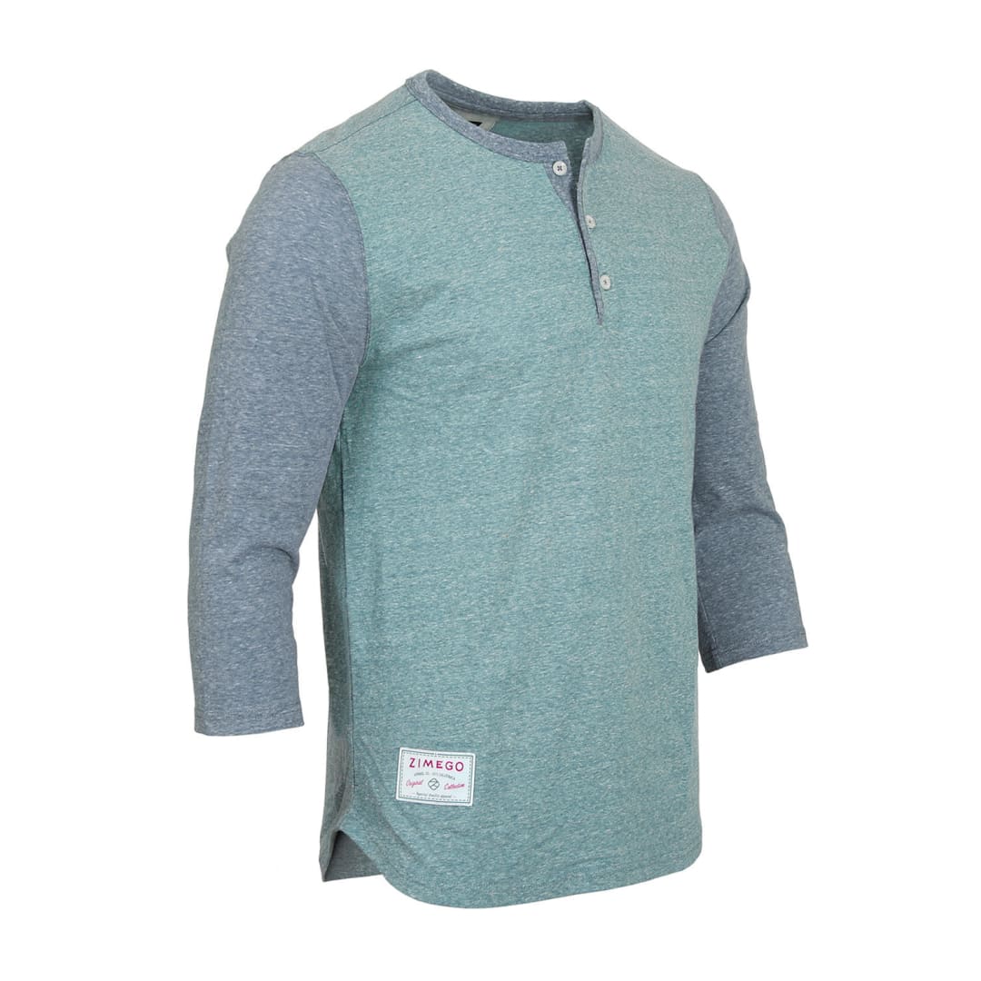 ZIMEGO Men’s 3/4 Sleeve Baseball Retro Henley | ZIMEGO MEN