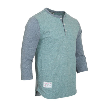 ZIMEGO Men’s 3/4 Sleeve Baseball Retro Henley | ZIMEGO MEN