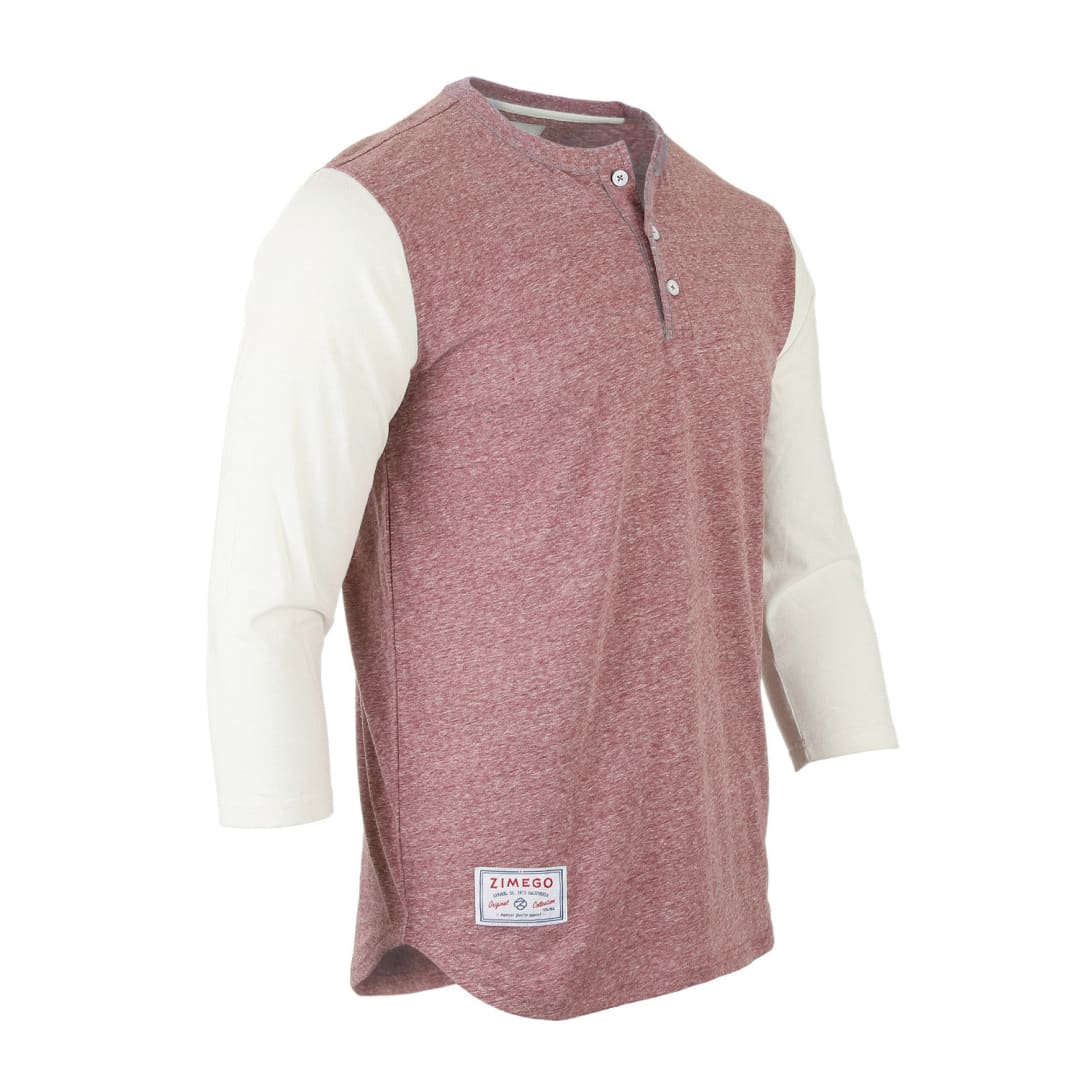 ZIMEGO Men’s 3/4 Sleeve Baseball Retro Henley | ZIMEGO MEN