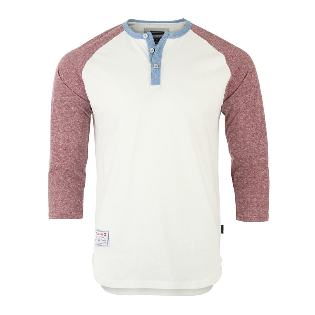 ZIMEGO Men’s 3/4 Sleeve Baseball Retro Raglan Henley Shirts | ZIMEGO MEN