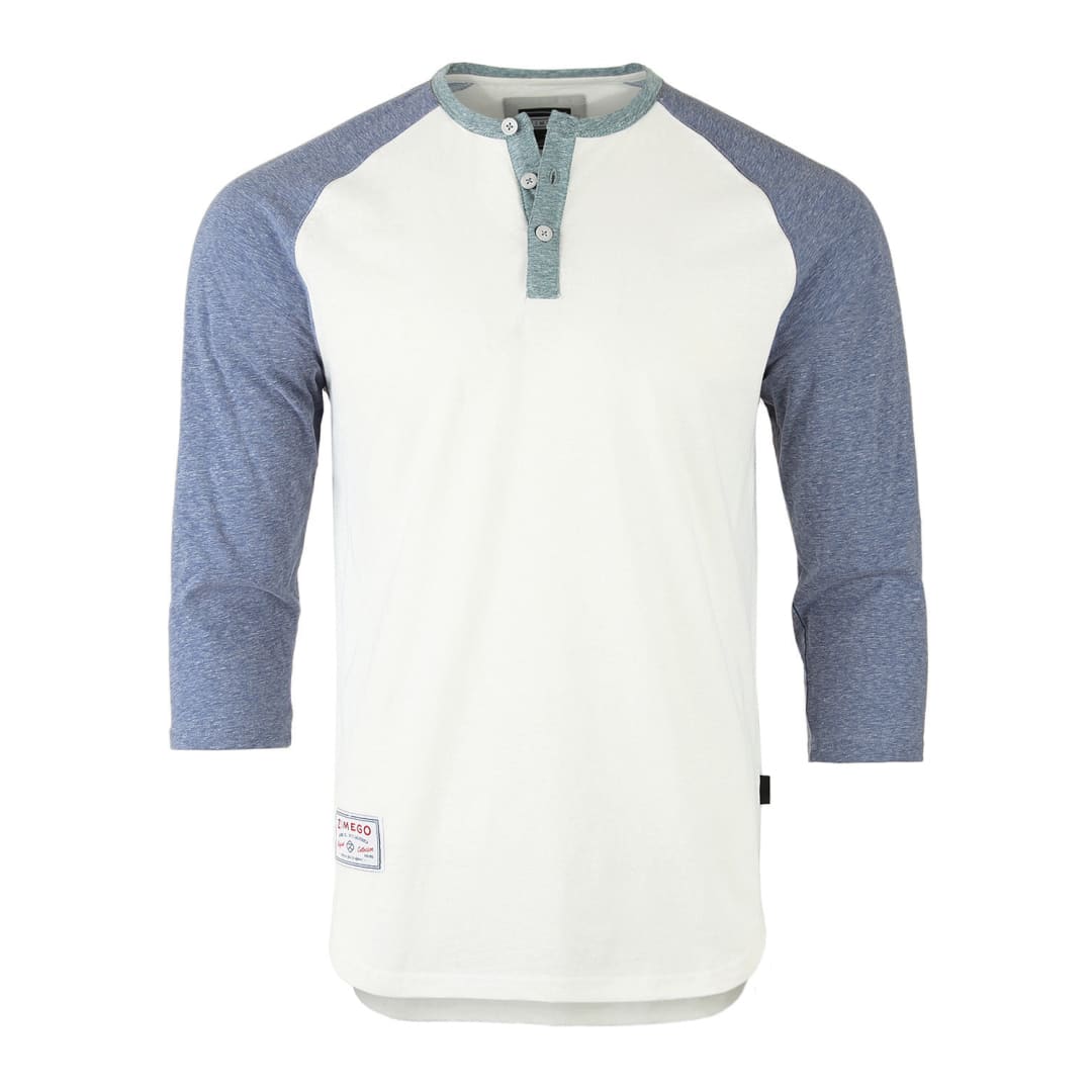 ZIMEGO Men’s 3/4 Sleeve Baseball Retro Raglan Henley Shirts | ZIMEGO MEN