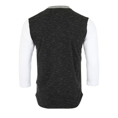 ZIMEGO Men’s 3/4 Sleeve Black & White Baseball Henley – Casual Athletic Button