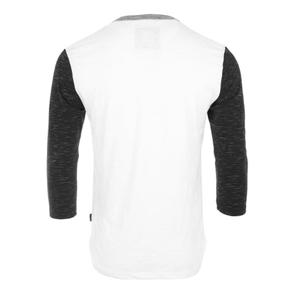 ZIMEGO Men’s 3/4 Sleeve Black & White Baseball Henley – Casual Athletic Button