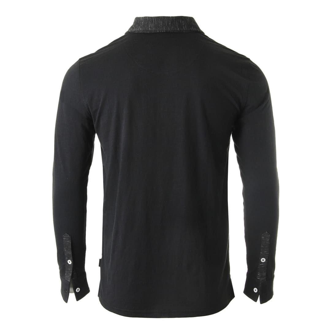 ZIMEGO Men’s Casual Long Sleeve Color Contrast Placket Pocket Polo Shirt | ZIMEGO MEN
