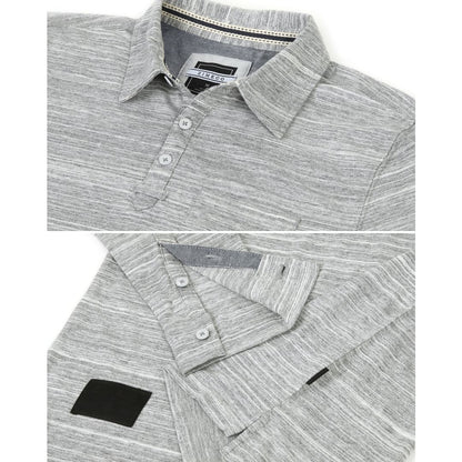 ZIMEGO Men’s Casual Long Sleeve Vintage Retro Color Dyed Pocket Polo Shirts | ZIMEGO MEN