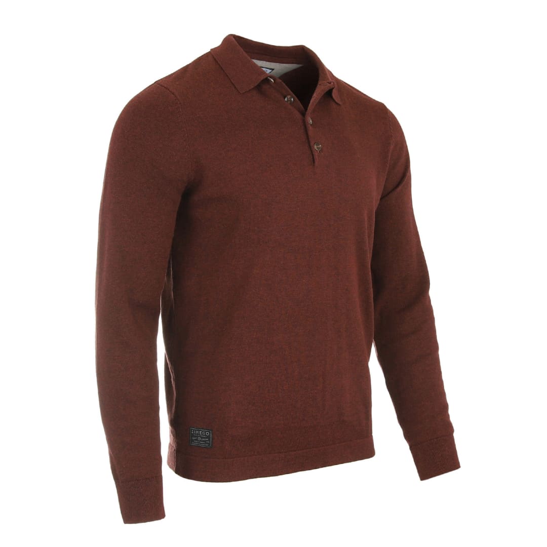 ZIMEGO Men’s Casual Polo Sweater - Long Sleeve Pullover Button Knit Shirt | ZIMEGO MEN