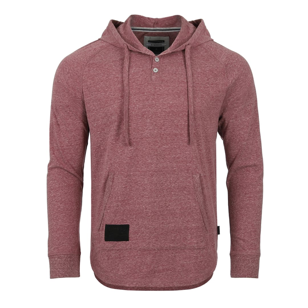 ZIMEGO Men’s Long Sleeve Henley Raglan Hoodie with Kangaroo Pocket | ZIMEGO MEN