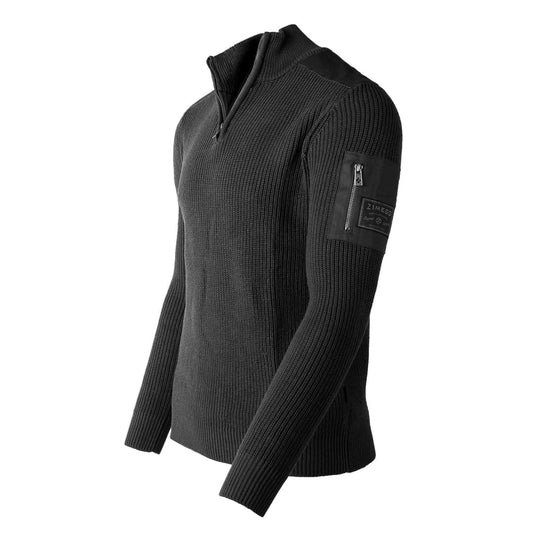 ZIMEGO Mens Long Sleeve Pullover Quarter Zip Mock Neck Polo Sweater | ZIMEGO MEN