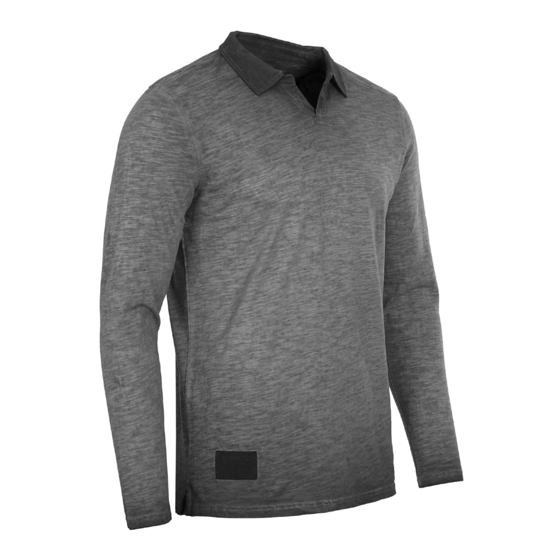 ZIMEGO Mens Long Sleeve Vintage V-Neck Henley Polo T-Shirt | ZIMEGO MEN