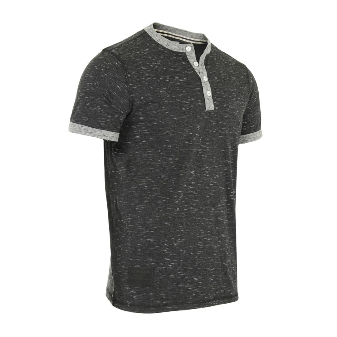ZIMEGO Men’s Short Sleeve Contrast Ringer Button Henley Casual Outfit Shirts | ZIMEGO MEN