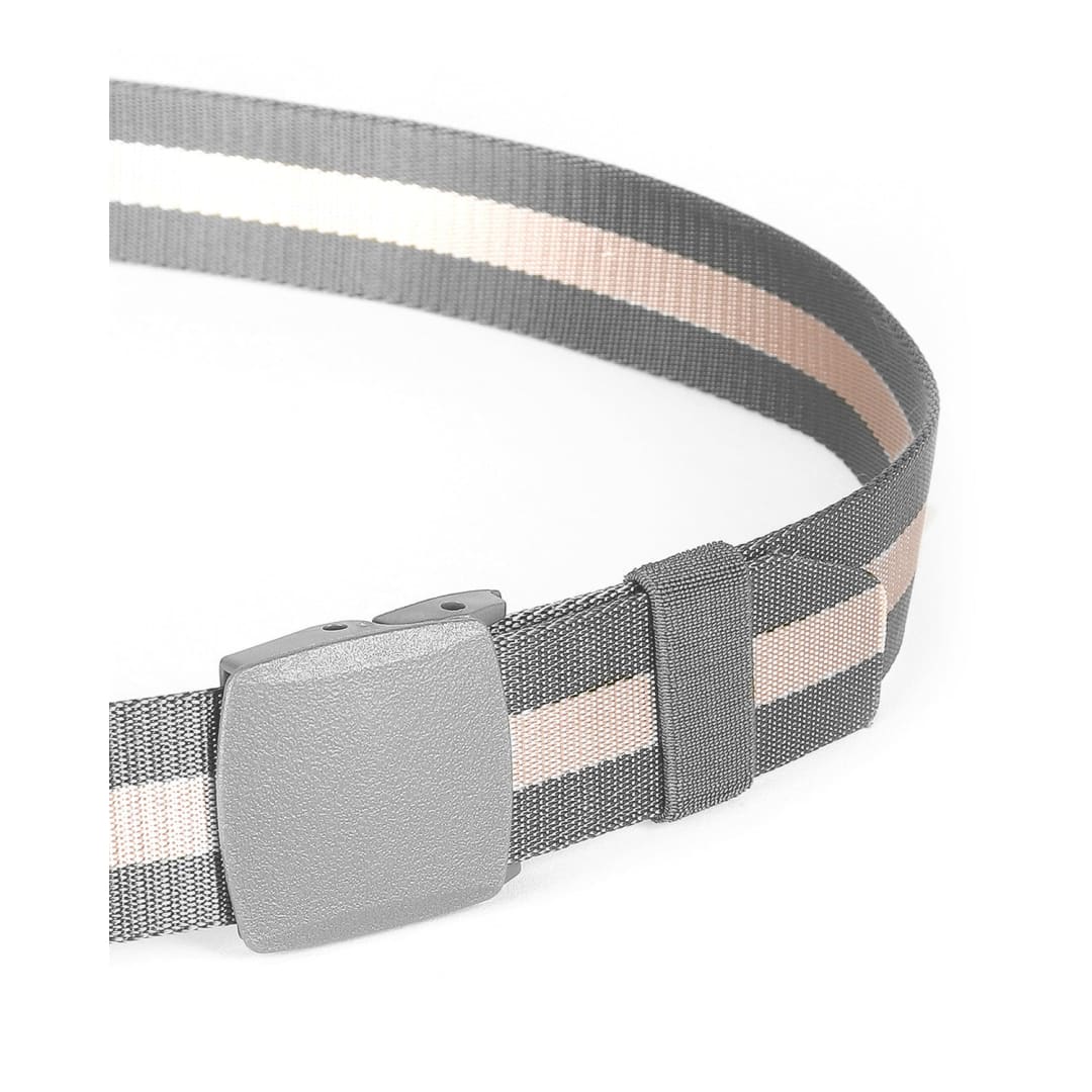 ZIMEGO Mens One Size Adjustable Strap Stripe Nylon Web Belt With Plastic Buckle | ZIMEGO