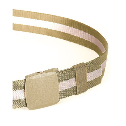 ZIMEGO Mens One Size Adjustable Strap Stripe Nylon Web Belt With Plastic Buckle | ZIMEGO