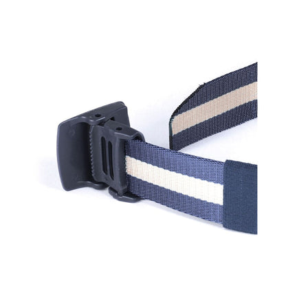 ZIMEGO Mens One Size Adjustable Strap Stripe Nylon Web Belt With Plastic Buckle | ZIMEGO