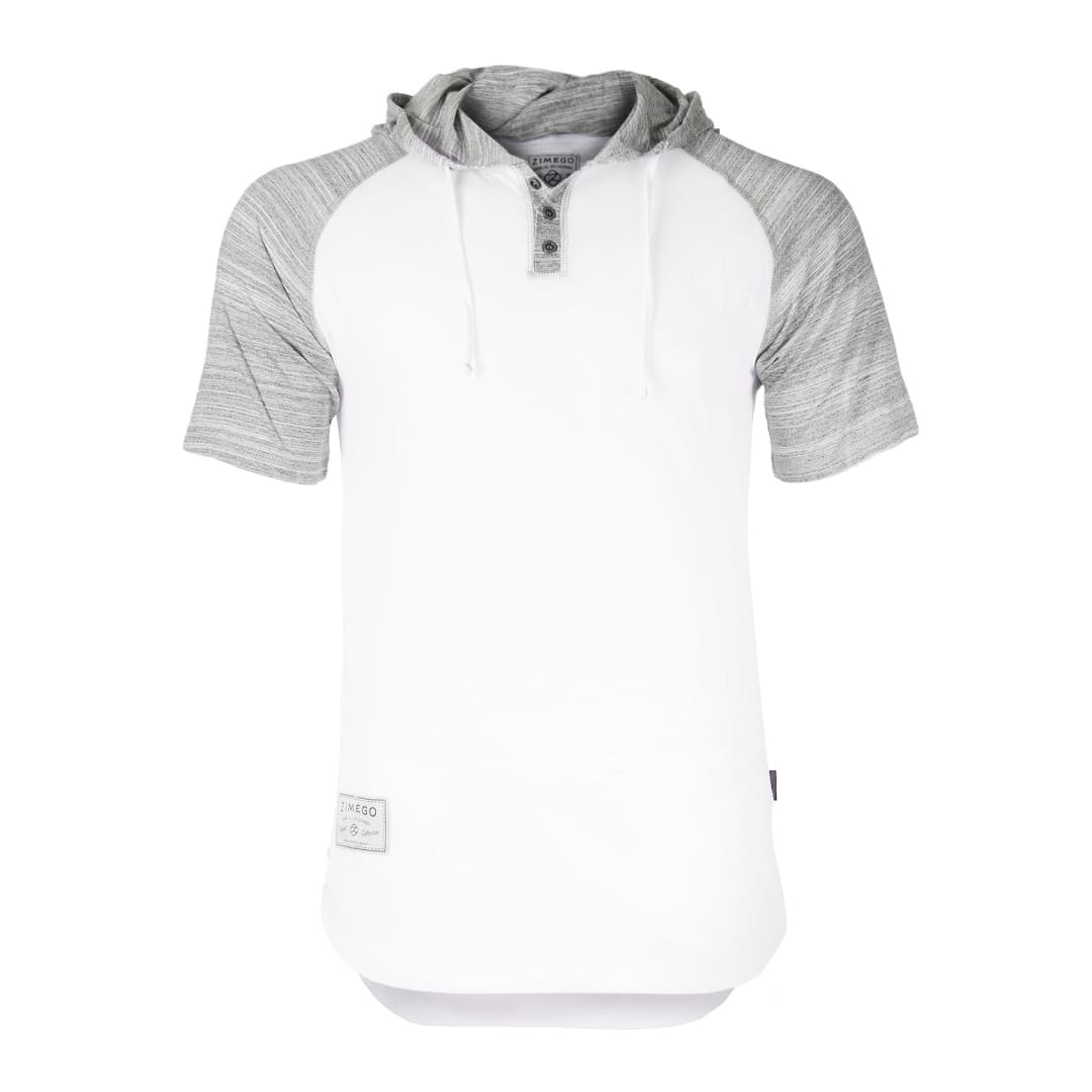 Urban Raglan Henley Hoodie Tee | ZIMEGO MEN