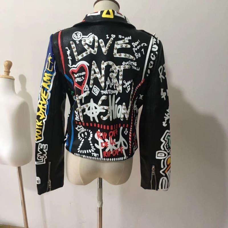 BIKER GURL Leather Rivet Jacket | The Urban Clothing Shop™