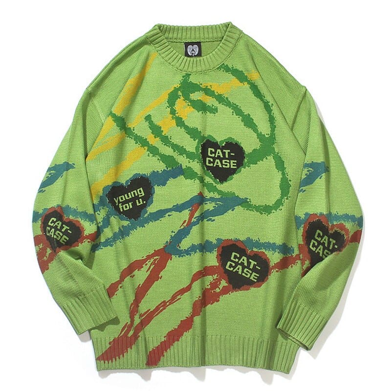 Colorful Lines Graffiti Knitted Jumper Sweaters | The Urban Clothing Shop™