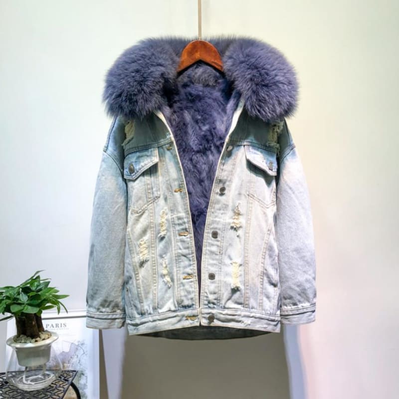 FOXY LADY Light Blue Denim Jacket | The Urban Clothing Shop™