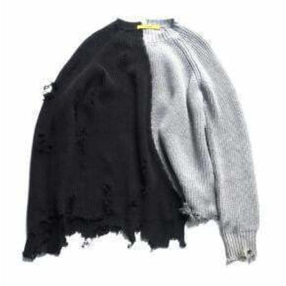 Punk-Style Ripped Sweater | The Urban Clothing Shop™