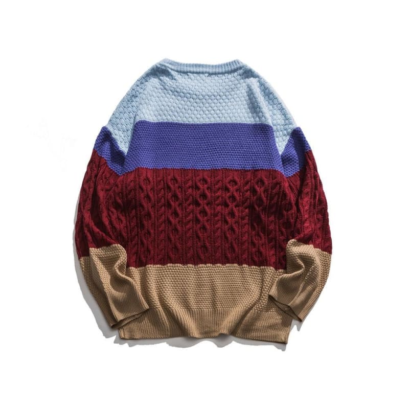 Retro Patchwork Knitted Pullover Sweater | The Urban Clothing Shop™