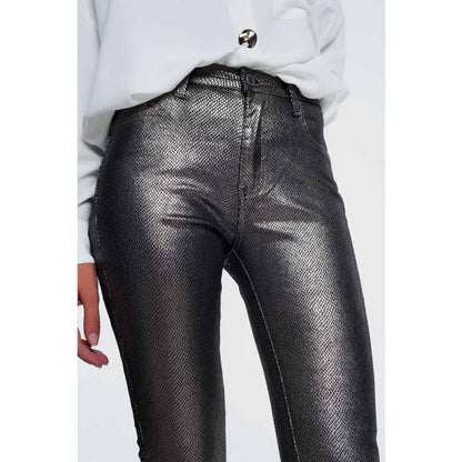 Silver Trousers With Snake Print | Q2