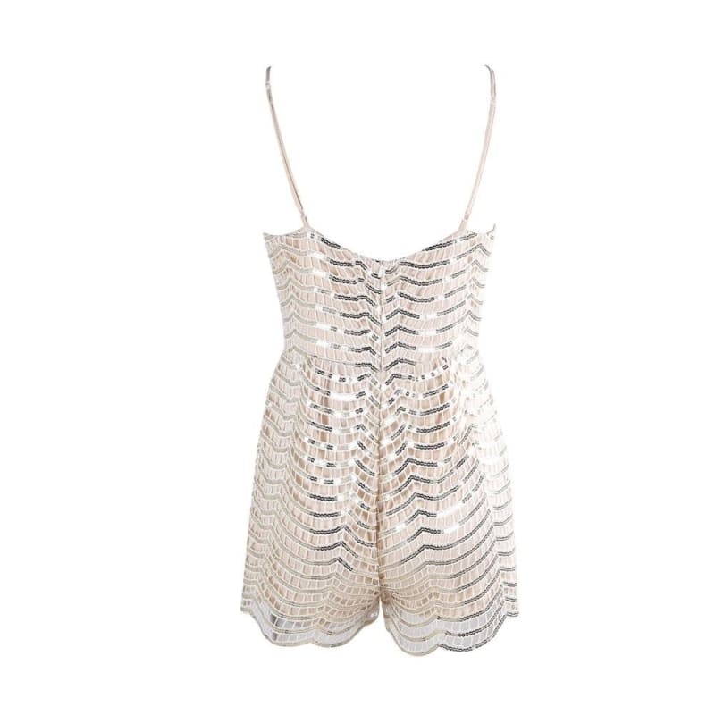 Sleeveless Plunge Sequin Playsuit | The Urban Clothing Shop™