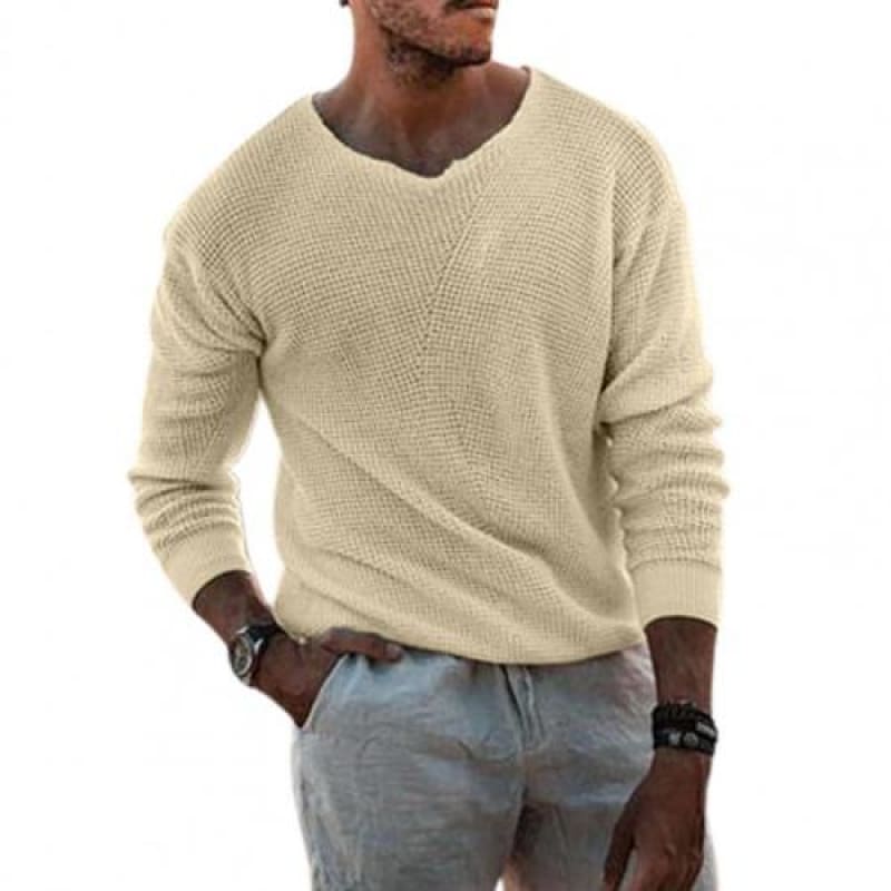 Solid Knitted Casual Sweater | The Urban Clothing Shop™
