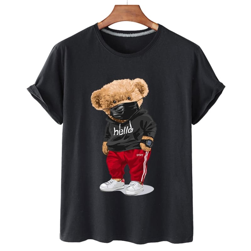 Sports Mask Bear Print T-Shirt | The Urban Clothing Shop™