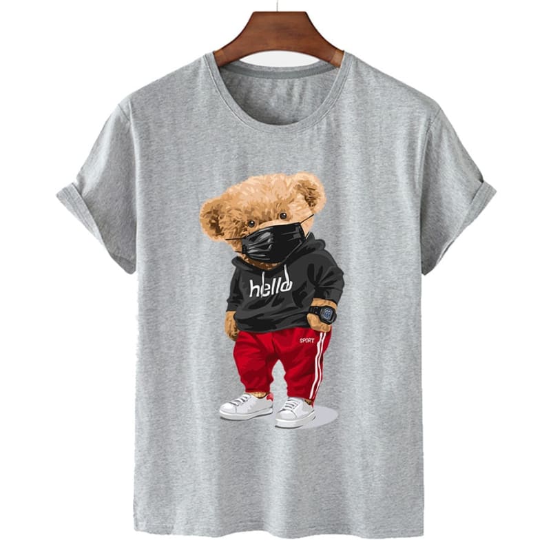 Sports Mask Bear Print T-Shirt | The Urban Clothing Shop™