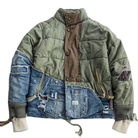 Hi-Street Patchwork Army Denim Jacket | The Urban Clothing Shop™