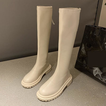 TUCS Knee High Chelsea Chunky Platform Boots | The Urban Clothing Shop™