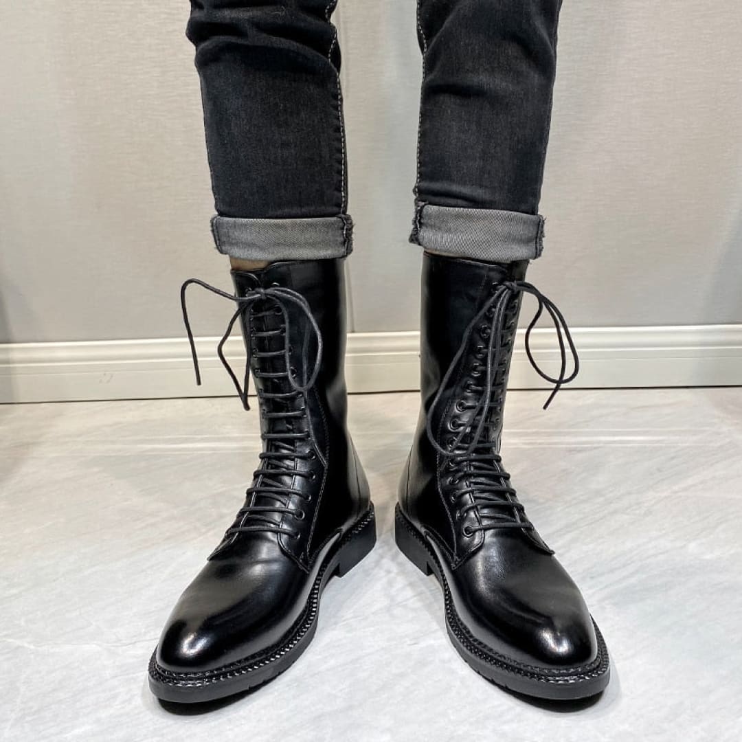 TUCS Leather Military Motorcycle Boots | The Urban Clothing Shop™