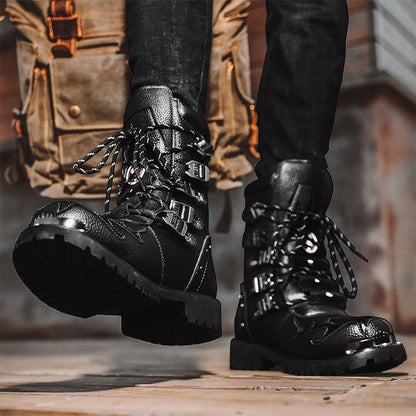 TUCS Leather Punk Motorcycle Boots | The Urban Clothing Shop™